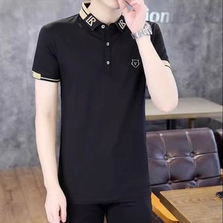 polo nam đen thêu cổ dệt siêu đẹp - giá sỉ cạnh tranh