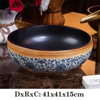 Chậu lavabo nghệ thuật bằng gốm sứ kiểu để bàn mã N102