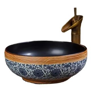Chậu lavabo nghệ thuật bằng gốm sứ kiểu để bàn mã N102