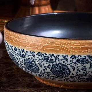 Chậu lavabo nghệ thuật bằng gốm sứ kiểu để bàn mã N102