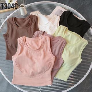 Về lại sll mã siêu siêu hot! Kết hợp dc với chân váy ạ!  Croptop tăm gân LULU mút ép rất cao cấp    6 màu- ML   Khách lấy báo sớm đủ hàng ạ giá sỉ