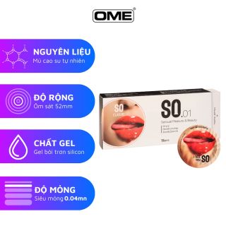 Bao cao su SO CLASSIC size 52mm ôm sát, hương vani 12 cái/ hộp