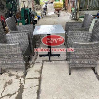 Bàn ghế nhựa giả mây giá rẻ ghế diana dây giả gổ dẹp khung nhôm