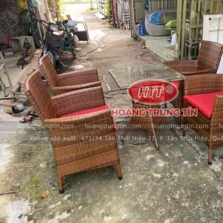 Bàn ghế nhựa giả mây giá rẻ ghế diana dây giả gổ dẹp khung nhôm