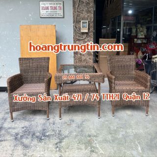 Ghế nhựa giả mây cao cấp ghế diana khung nhôm đan sợi nhựa giả mây tròn giả gổ giá sỉ