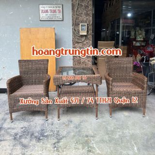 Ghế nhựa giả mây cao cấp ghế diana khung nhôm đan sợi nhựa giả mây tròn giả gổ