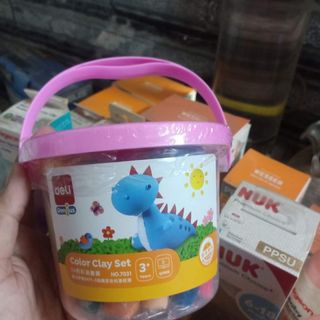 Đất nặn nhiều màu Deli Chất liệu an toàn có khuôn kèm 24 màu 01 hộp nhựa có quai xách