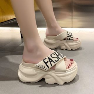 DÉP NỮ BM QUAI CHÉO IN CHỮ FASHION DÒNG CAO CẤP