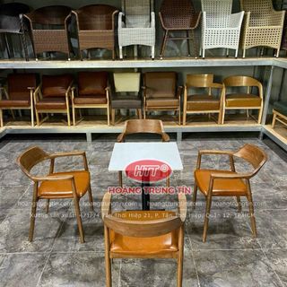 Bàn ghế gổ nệm cafe giá rẻ ghế PLC ghế Hinosima lưng cao