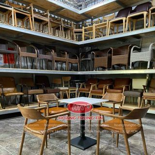 Bàn ghế gổ nệm cafe giá rẻ ghế PLC ghế Hinosima lưng cao