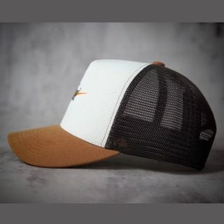 Nón Lưỡi Trai N.i.k.e Trắng Nâu Lưới Cap Chất Cotton