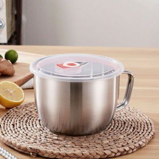 Ly mì đựng 2 gói dạng tô inox 1100ml có nắp đậy kệ đựng điện thoại và thoát nước đa năng cao cấp giá sỉ