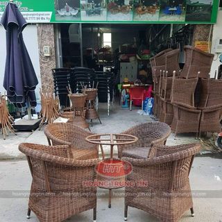 bàn ghế mây cafe cao cấp ngoài trời xưởng sản xuất bàn ghế nhựa giả mây giá sỉ