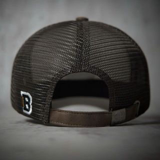 Nón Lưỡi Trai Spartan Trắng Nâu Lưới Cap Chất Cotton phối da lộn