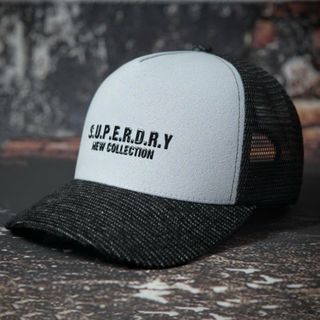 Mũ Lưỡi Trai Superdry New Xám Lưới Cap Chất Cotton