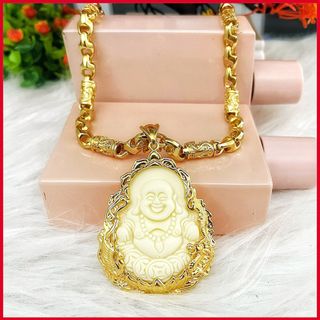 Bộ dây chuyền nam trang sức titan vòng cổ trúc rồng mặt phật cao