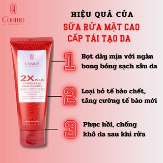 Sữa Rửa Mặt Cosme 2X Plus Vitamin A & B5 Giúp Tái Tạo Và Phục Hồi Da