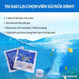 Combo 1000 viên sủi rửa kính ô tô - Tẩy sạch kính, 1 Viên Pha 4 Lít Nước - Chăm sóc xe - Thân thiện môi trường