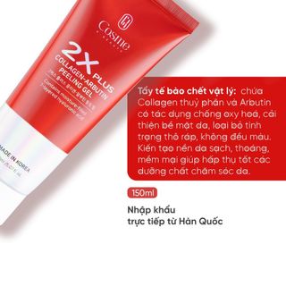 Tẩy Da Chết COSME 2X Plus Collagen Arbutin Peeling Gel 150ml Giúp Da Sạch Thoáng, Mềm Mại
