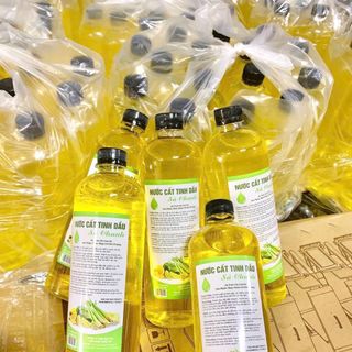 Nước lau sàn, Nước cất tinh dầu sả chanh 100% organic sạch khuẩn thơm mát tự nhiên 1000ml