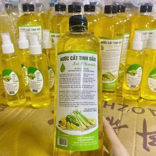 Nước lau sàn, Nước cất tinh dầu sả chanh 100% organic sạch khuẩn thơm mát tự nhiên 1000ml
