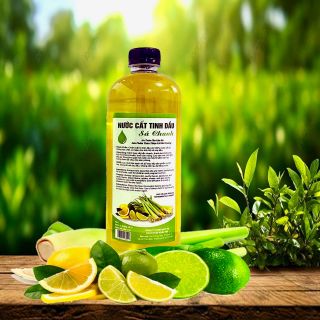 Nước lau sàn, Nước cất tinh dầu sả chanh 100% organic sạch khuẩn thơm mát tự nhiên 1000ml