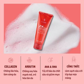 Sữa Rửa Mặt Cosme 2X Plus Collagen - Arbutin Giúp Nâng Cơ Trẻ Hóa Da 150g - Hàng Chính Hãng