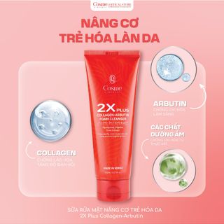 Sữa Rửa Mặt Cosme 2X Plus Collagen - Arbutin Giúp Nâng Cơ Trẻ Hóa Da 150g - Hàng Chính Hãng
