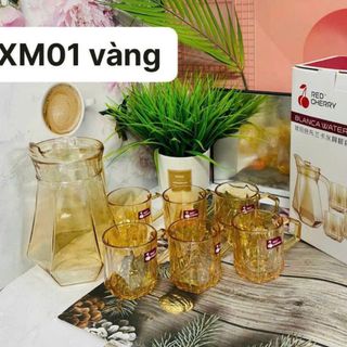 Bộ 6 Ly Thủy Tinh Xoắn Kèm Bình Khay Sang Trọng giá sỉ