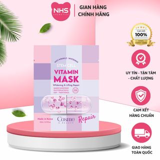 Hộp 10 Mặt Nạ - Mặt Nạ Giấy Cosme Stem Cell Vitamin Mask Whitening & Lifting Repair Dưỡng Trắng Hiệu Quả - NHS Cosmetic giá sỉ