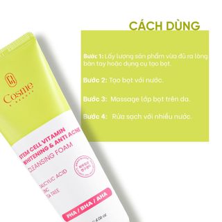 Sữa Rửa Mặt Cosme Whitening & Anti Acne Sạch Sâu Ngừa Mụn 120ml