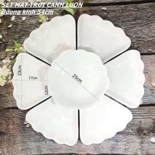 Tên sản phẩm: Bộ bát đĩa hoa mặt trời nhưa size đại 50cm, Bộ đĩa hoa mặt trời 7 chi tiết CTB804 - BECHIP