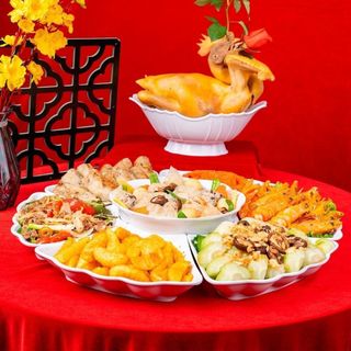 Tên sản phẩm: Bộ bát đĩa hoa mặt trời nhưa size đại 50cm, Bộ đĩa hoa mặt trời 7 chi tiết CTB804 - BECHIP