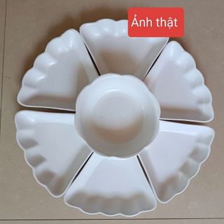 Tên sản phẩm: Bộ bát đĩa hoa mặt trời nhưa size đại 50cm, Bộ đĩa hoa mặt trời 7 chi tiết CTB804 - BECHIP