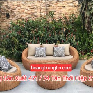 Sofa mây nhựa ngoài trời sofa trứng dây tròn ghế mây tròn ghế con sò giá sỉ