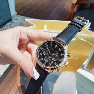 ĐỒNG HỒ NAM CAO CẤP M KORS DÂY DA MẶT CHONOGRAP 2