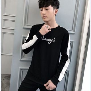 áo đen chạy chạy trắng tay thêu chữ - giá sỉ cạnh tranh
