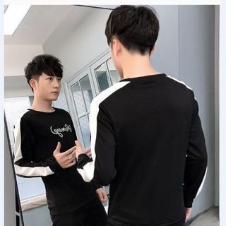 áo đen chạy chạy trắng tay thêu chữ - giá sỉ cạnh tranh