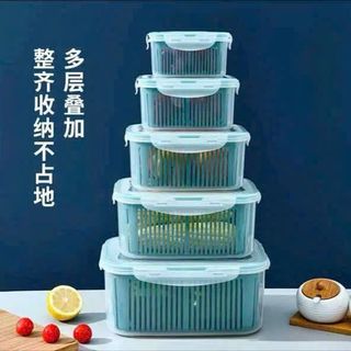 SET 5 Hộp Đựng Đồ, Thực Phẩm Bảo Quản Tủ Lạnh Đa Năng Có Nắp Đậy Cao Cấp giá sỉ