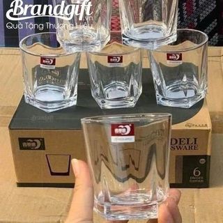 BỘ 6 LY THỦY TINH 5 CẠNH CB001