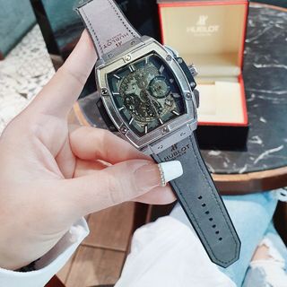 ĐỒNG HỒ NAM TRUNG CẤP HUB MẶT CHONOGRAP CHỮ NHẬT DÂY DA 6