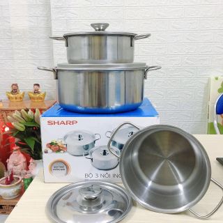 BỘ 3 NỒI SHARP CAO CẤP INOX giá sỉ