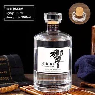 Vỏ chai Hibiki 750ml nút bần cao cấp kèm màng co trong giá sỉ