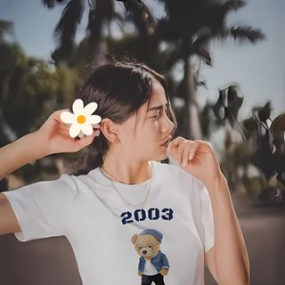 Áo thun trắng nam nữ in gấu, năm sinh, tên. In theo yêu cầu