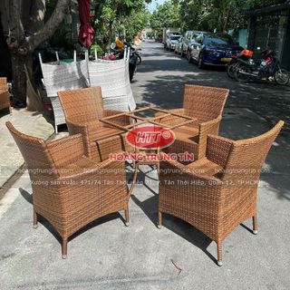 Ghế cafe mây nhựa ngoài trời ghế diana khung nhôm sơn tĩnh điện đan sợi nhựa giả mây dẹp tốt ghế phom lớn