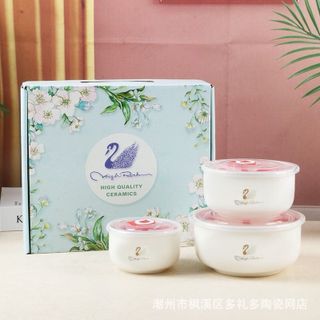 BỘ 3 THỐ SỨ HỌA TIẾT THIÊN NGA CAO CẤP