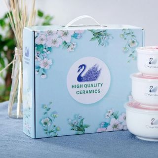 BỘ 3 THỐ SỨ HỌA TIẾT THIÊN NGA CAO CẤP