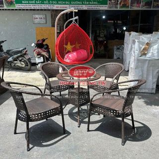 Bộ ghế thúng mắc cáo ngoài trời bàn ghế nhựa giả mây tại xưởng Sản Xuất