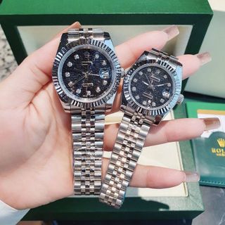 ĐỒNG HỒ NAM NỮ CAO CẤP RÔ LE DÂY THÉP MẶT KÍNH SAPHIRE NIỀNG KHÍA 3