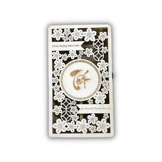 Hộp gỗ quà tết hoa mai độc đáo - hộp gỗ thông - 21x36x10cm
